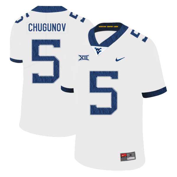 West Virginia Mountaineers 5 Chris Chugunov White College Football Jersey Dzhi,We sell and wholesale West Virginia Mountaineers 5 Chris Chugunov White College Football Jersey Dzhi on line form chian!